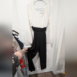 Altar'd State Black and Cream Jumpsuit